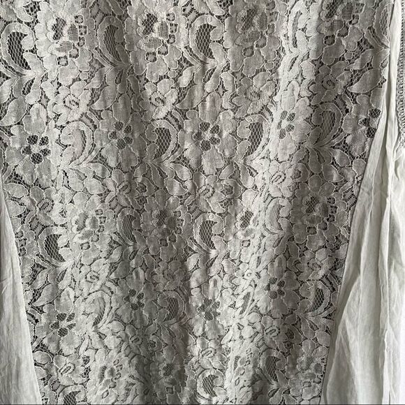 MADE IN ITALY Cotton Sleeveless Blouse Tank Top Lace Split Back Green O/S - Picture 3 of 5